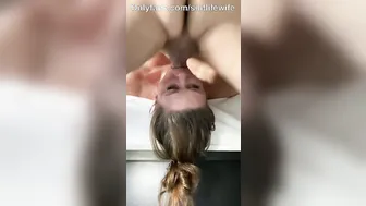 Hotwife Gulps down a Cum Cummed Deep inside her Throat after a