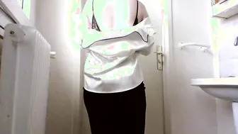 Office bimbos stripping