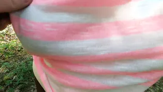 Abuse my titties into the woods