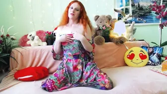 Russian Gorgeous Ginger Woman Tease into Doggy Style after Undress Summer Dress
