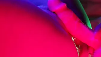 Close-up of Leaking Snatch taking inside a Pvc Toy