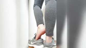 Taking off and Having Fun with my Sneakers with my Sweaty Warm Bare Toes