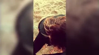 lover Blows Gags Bends Over outdoor filthy talk