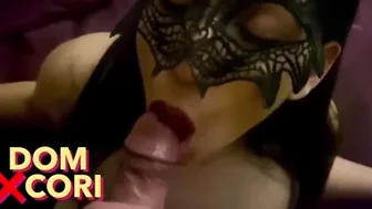 Hottie Masked Beauty Deepthroats Dick Getting Cum on Face
