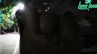 Lana Lava Masturbating Public Into Gigantic Outside Parking Lot