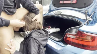 Im fucking my bitch inside the parking lot