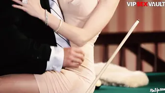 PINUP SEX - Bombshell Kattie Gold Pool Table Fun With
