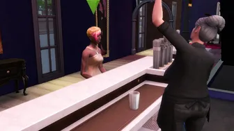 Muscular Black mom Fucks Stepdad Bod Waiter inside Jazz Lounge after too many Drinks (Hentai Sims four)