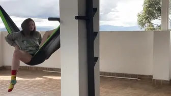 Gringa Orgasmo a Chorro En La Hamaca