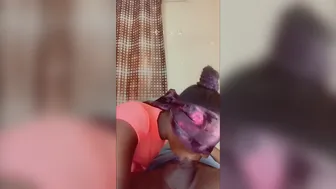Slender Black Barely Legal Blows and Drools over bbc