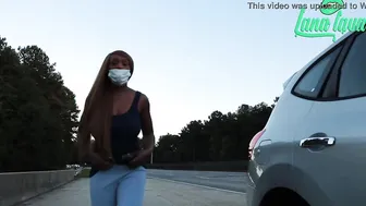 Lana Lava Caught On Side of The Road Flashing and Masturbating