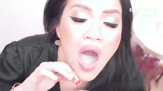 CUMSLUT swallows a lot of sticky cum and monstrous facials