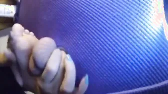 Japanese eastern Cutie Stomps College Dick and Nuts until he Ejaculates