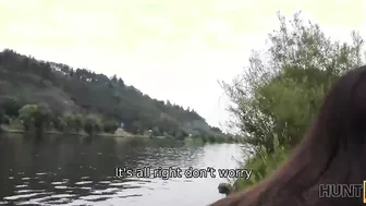 HUNT4K. Public sex with hunter ends for tanned dark hair