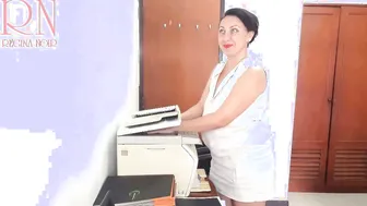 SEXRETARY Secretary Scans Titties and Snatch on MFP inside Office Security Web Cam