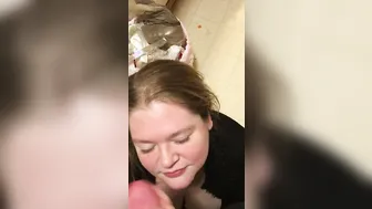 Mom with gigantic boobies blows for cum all over face