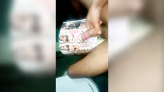 His cougar catches him jerking off and helps him gotten his cum