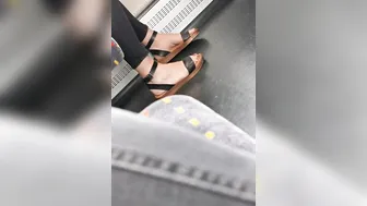 Foot Voyeur on the Train