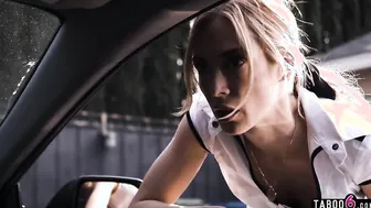 Young blonde Aiden Ashley getting valuable lessons inside business