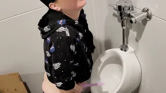 Using my Female Urination Device at the Urinal
