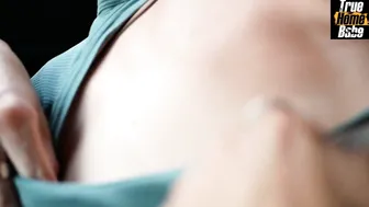 TrueHomeBabe Seduced Bro with her White Mini-skirt at the Bus Stop and gotten Creampie into Mouth