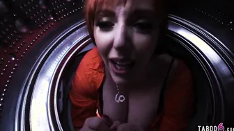 Stepsister and stepson find cougar being stuck inside the dryer
