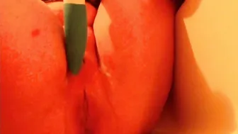 Peppermint Oil Cotton Ball on Clitoris Vibe Glued Vagina