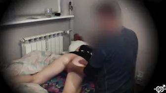 Step Daughter sleeps and daddy licks her butt on secret camera