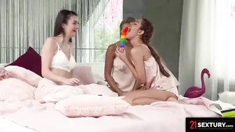 Twat Eating Galore At The Flirty Lesbo Slumber Party