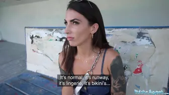 Outdoor Agent Hot as Banged Spanish huge Melons and Booty Screwed by