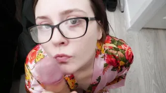 My Mates Nerdy Sister Finally Agrees to Suck me off