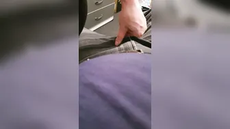 Step Cougar Hand with Hot Nails Slip in Step Cougar Penis Making him on his Jeans