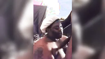 Fat women giving sloppy top into the house