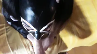 Hard head and deep throat on ebony Bae outfit pov