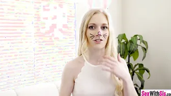 Stepbro fucking his Easter bunny stepsis with crazy sexy booty Emma Starletto
