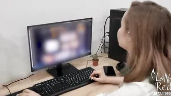 Freaky Secretary Blows and Fucks Bosss Gigantic Cock to Jizzed