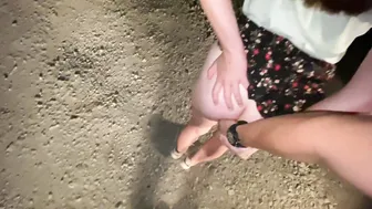 Screwed on the Side of the Road Slim cunt with mouth and Cum on her Buttocks