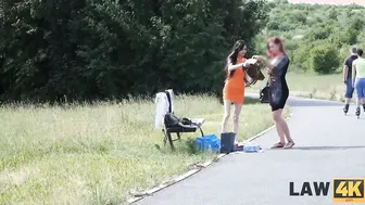 LAW4k. Beauty has vagina fondled by security officer penises