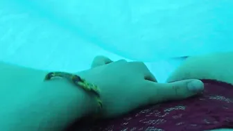 Masturbating under bed sheets