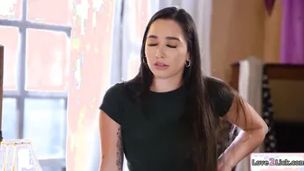 Heterosexual blonde licks and finger fucked big boobed hispanic friends vagina