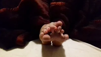 Sonia Purple lubed foot and spreading feet