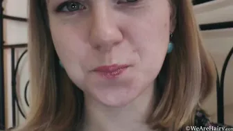 Get Naked porn video – Bushy blonde Kristinka gets naked nude and masturbates inside bed