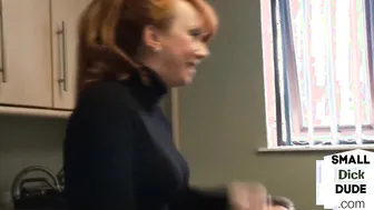 CFNM MILFs Showing Off Repairmans Small Penis before Hand Job
