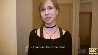 DEBT4k Man comes to the Teenagers Russian Debtor and Drills Bald Vagina soon