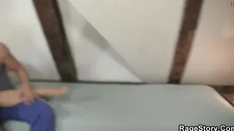 Angry bro fucks blonde GF hard from behind