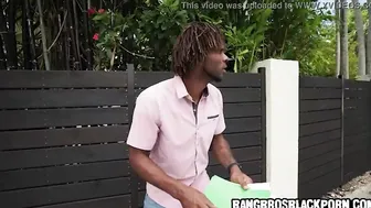 Ebony MILF with a gigantic butt getting pounded after her running session