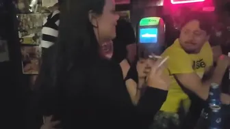 Real Hotwife mom Outdoor Bar Flashing Strangers Sucking Off and Fucking