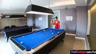 Amateur lovers having fun pool and having passionate sex