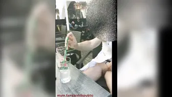 I sex toy with the bottle at the bar