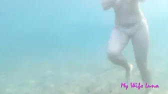 Luna wants to gotten Boned inside the Water on a Outside Beach